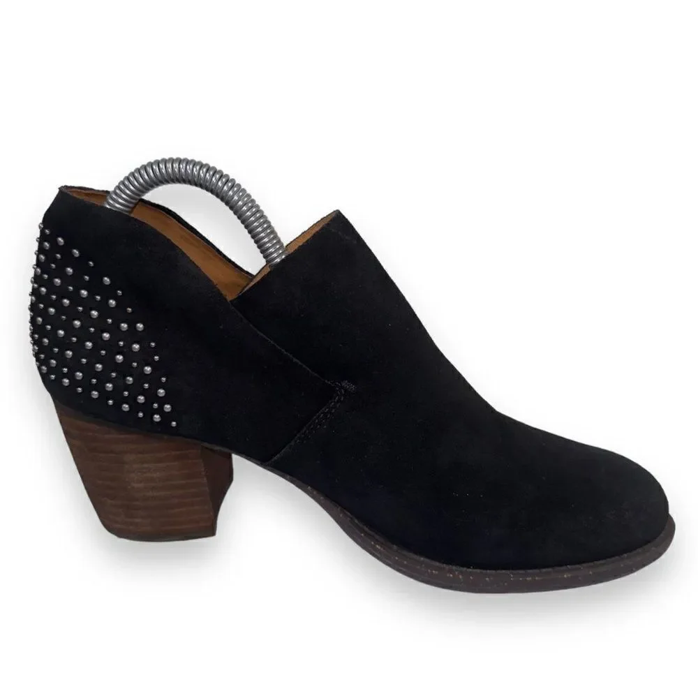 Naya Valerie Studded Suede‎ Ankle Booties Black / Silver Studs Women's 8M